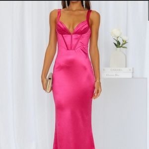 Check It Out Midi Dress Hot Pink